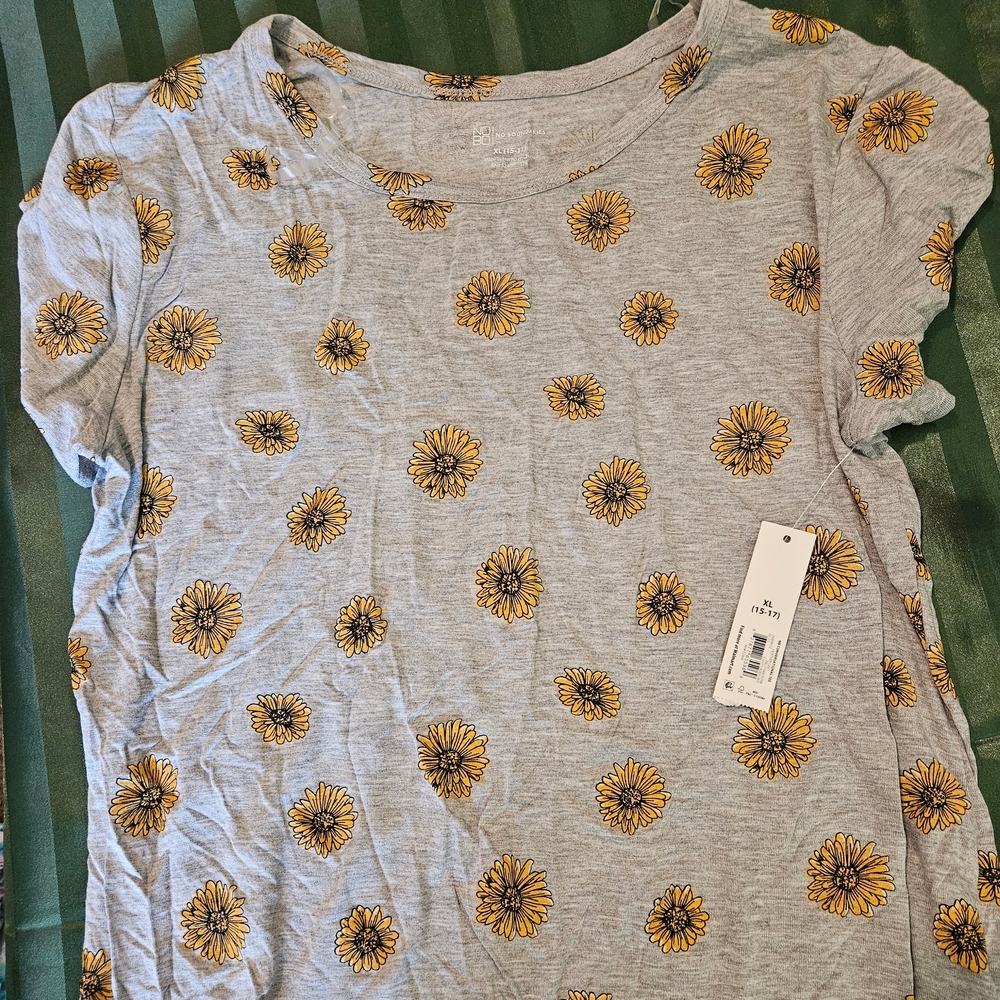 No Boundaries Cream Cap Sleeve T-Shirt Sunflower Print